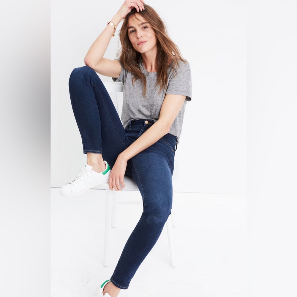 Madewell Jeans 10” High Rise Skinny Dark Wash - Size 28 Petite Y2K 2000 Grunge - Picture 2 of 5